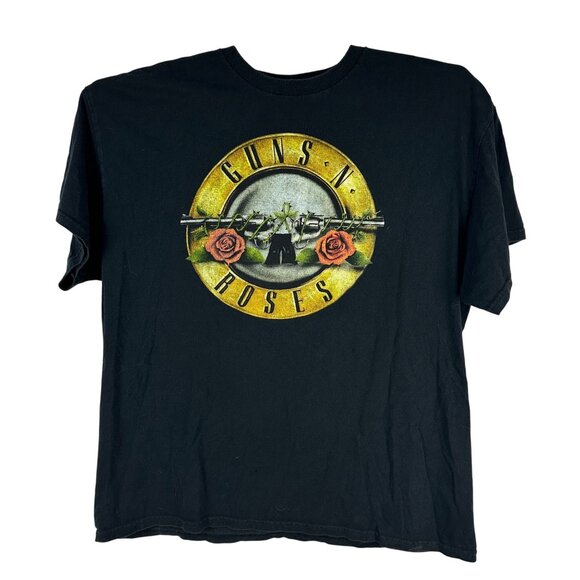 Guns N Roses Black Graphic Logo T Shirt Size XL Made In Dominican Republic - Picture 1 of 3